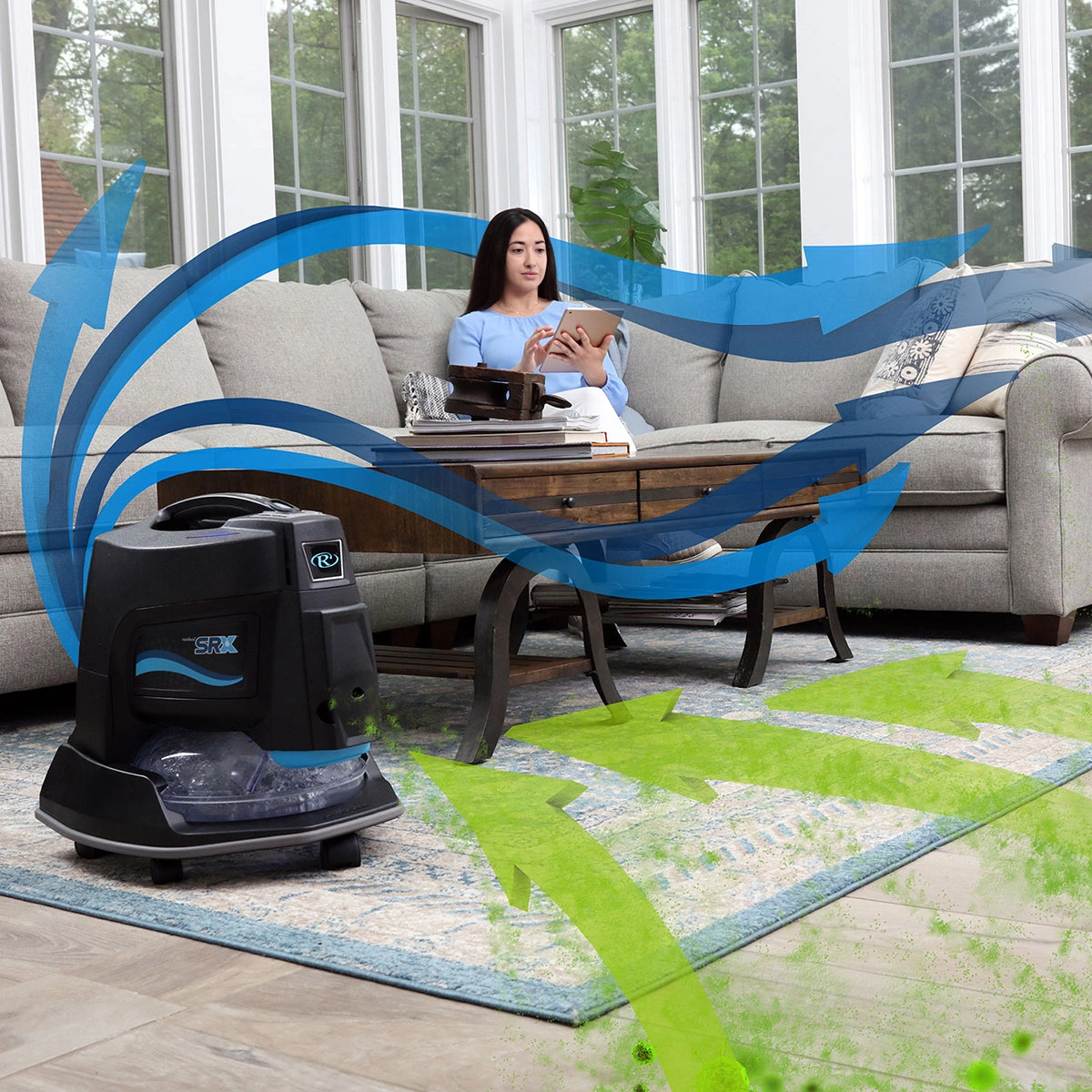 Rainbow cleaning a New Mexico living room
